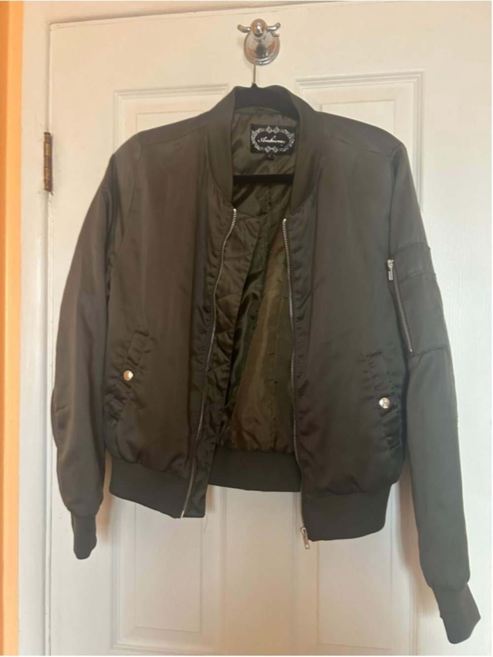Women's Ambiance Olive Bomber Jacket Size S
